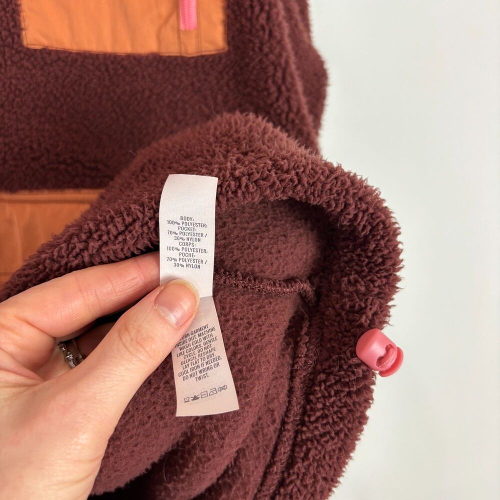 Offline by Aerie Maroon Red Sherpa 1/4 Zip Pullover Women's Small - Picture 5 of 7